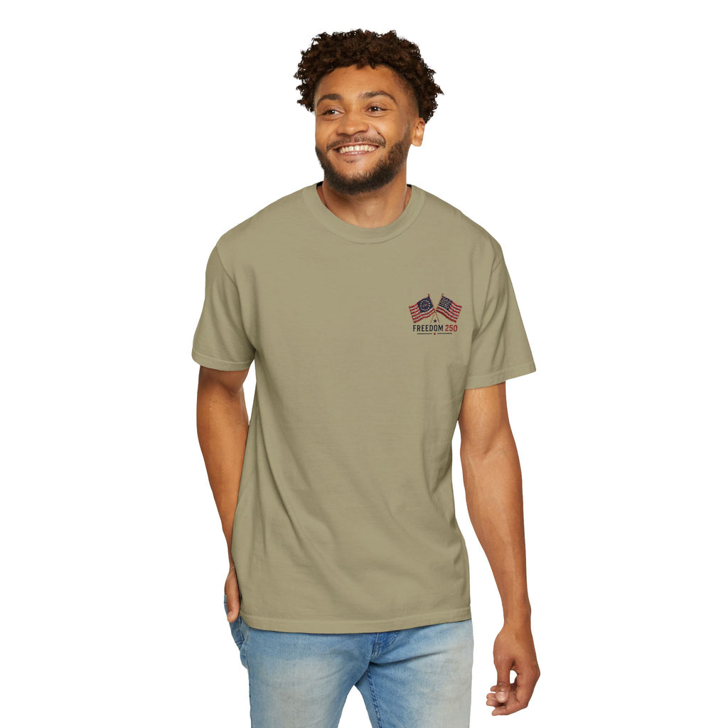 Freedom 250 Embroidered Flag Tee | King Thread Co.