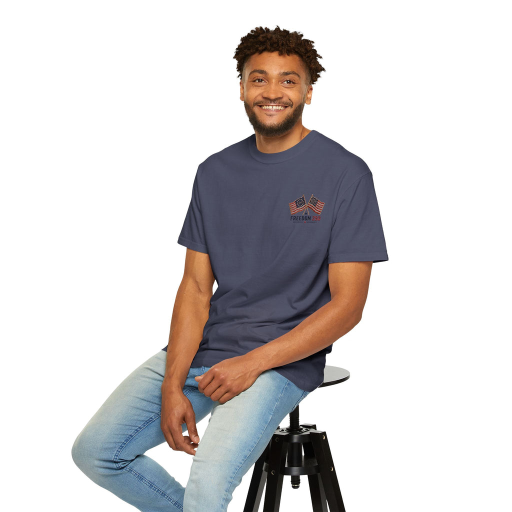 Freedom 250 Embroidered Flag Tee | King Thread Co.