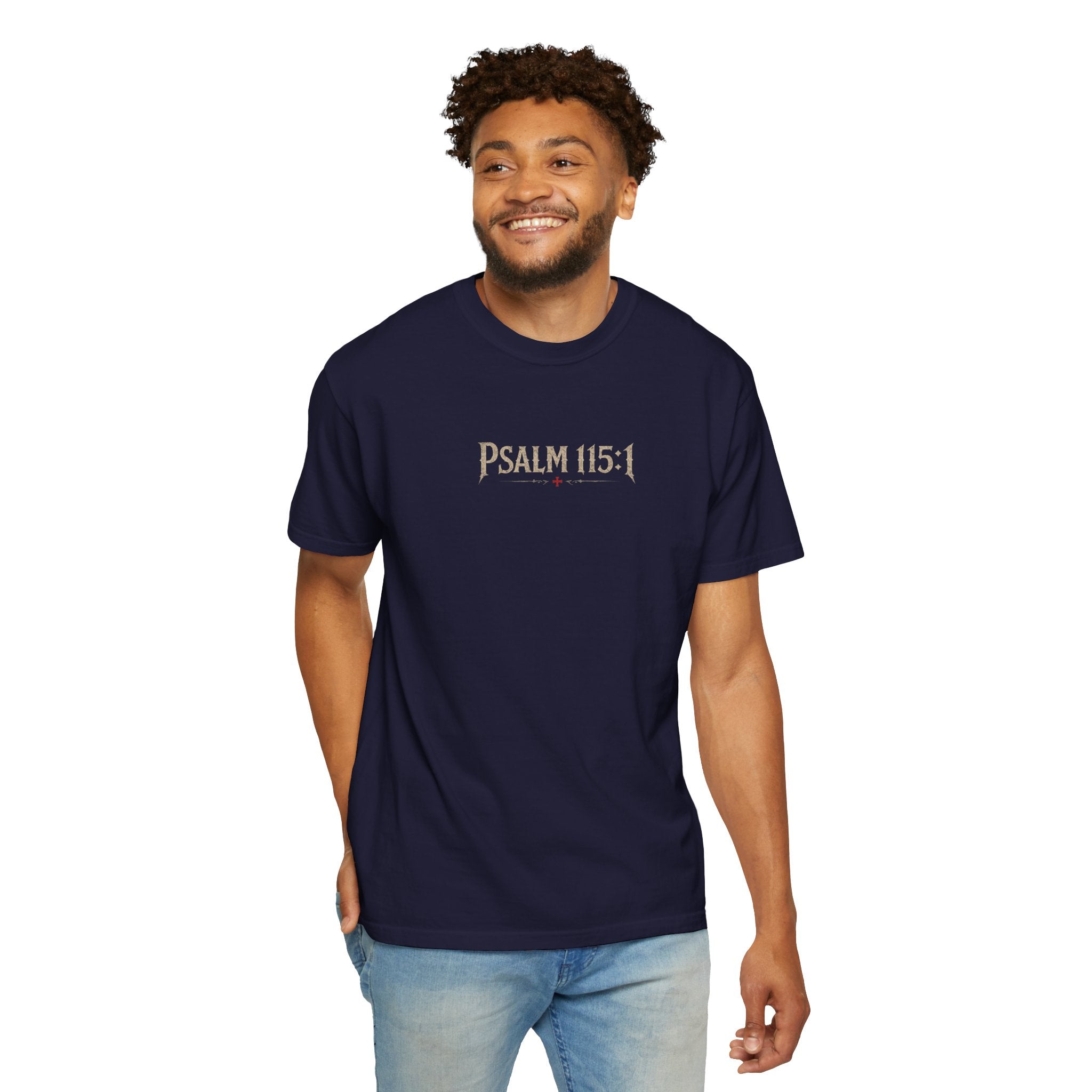 Christian Crusader T-Shirt — "Deus Vult" Psalm 115:1 Graphic Tee
