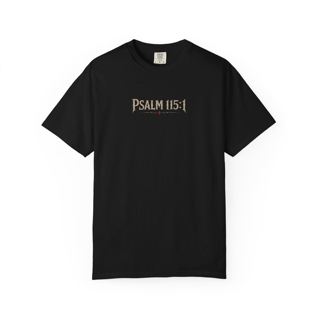 Christian Crusader T-Shirt — "Deus Vult" Psalm 115:1 Graphic Tee