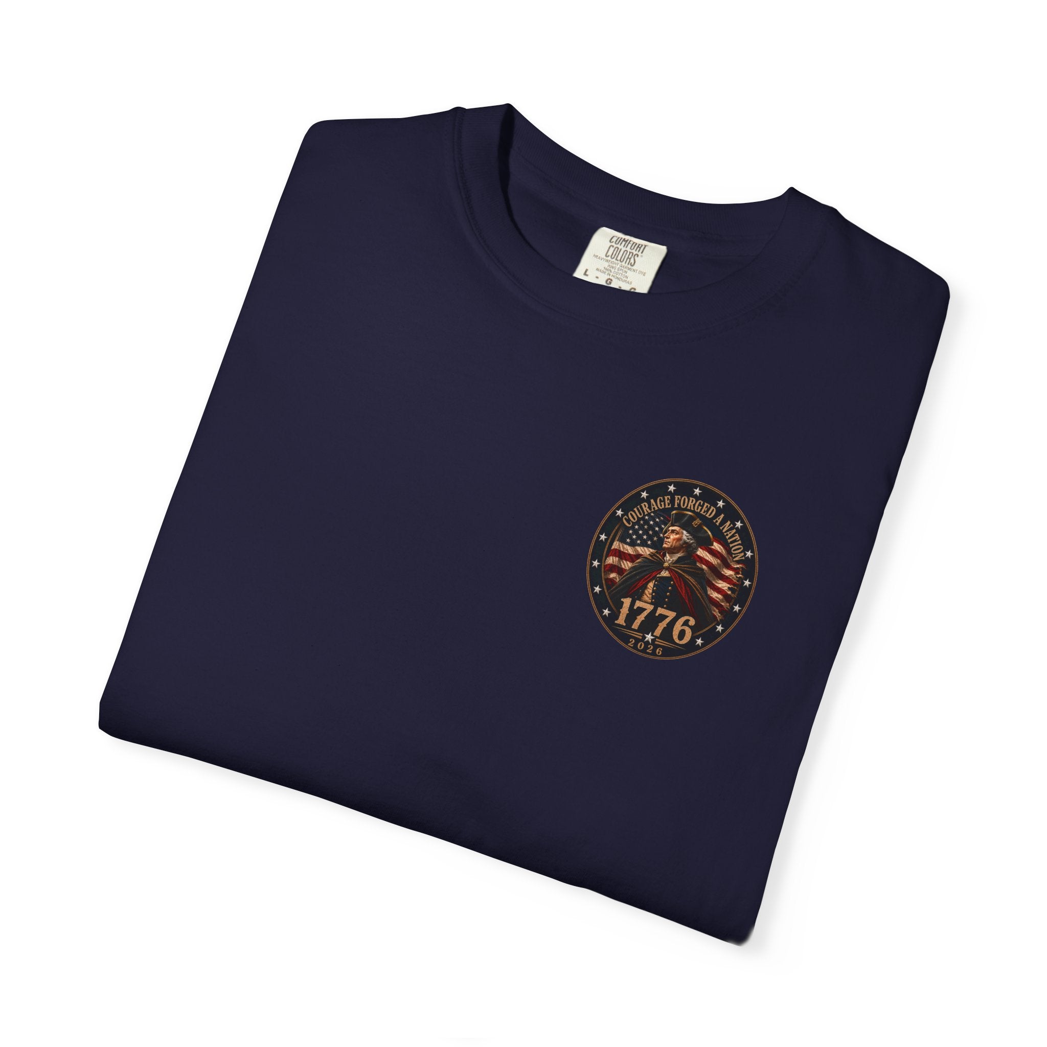 Courage Forged a Nation T-Shirt — 1776•2026 Patriotic George Washington Crossing the Delaware