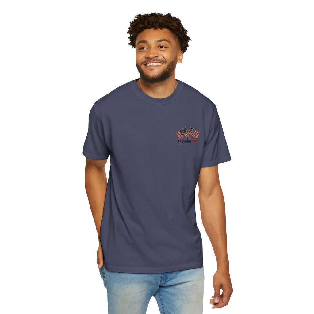 Freedom 250 Embroidered Flag Tee | King Thread Co.