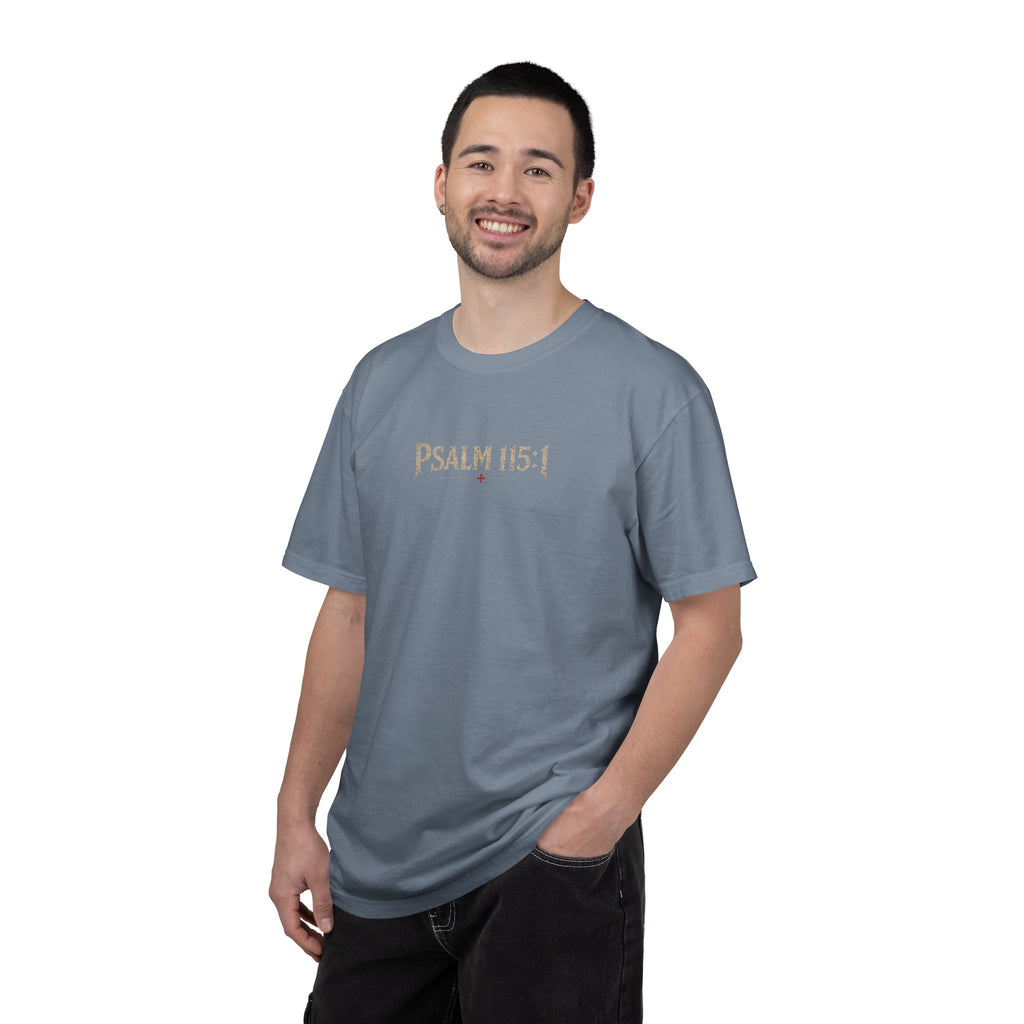 Christian Crusader T-Shirt — "Deus Vult" Psalm 115:1 Graphic Tee
