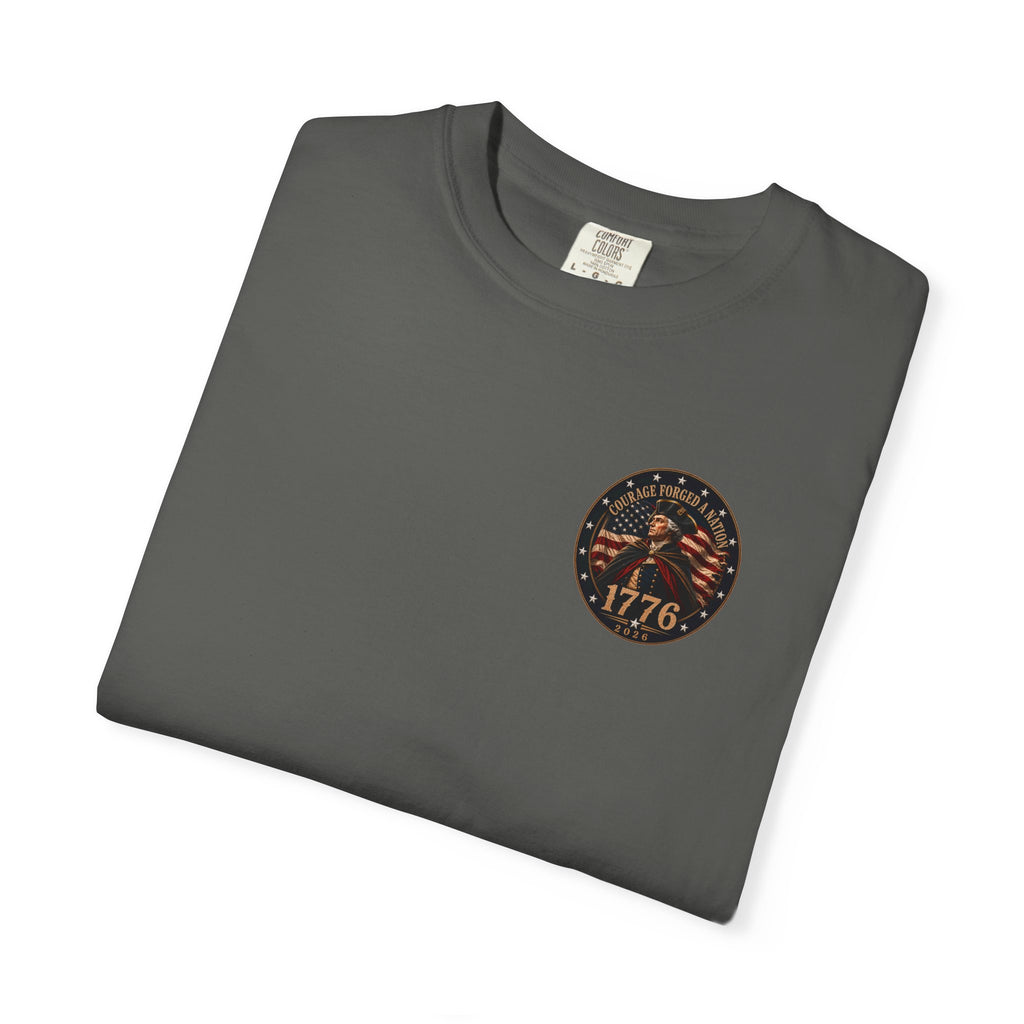 Courage Forged a Nation T-Shirt — 1776•2026 Patriotic George Washington Crossing the Delaware