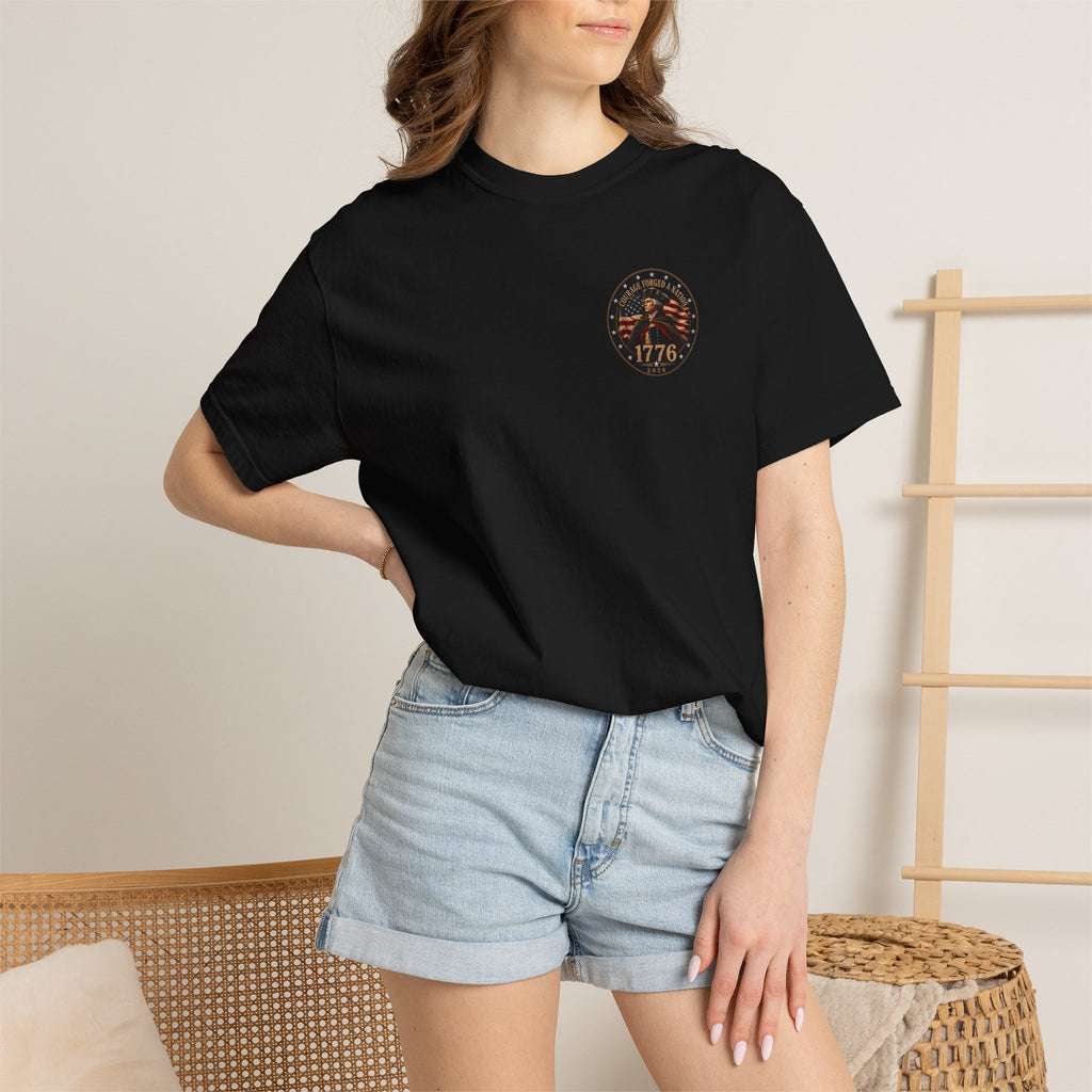 Courage Forged a Nation T-Shirt — 1776•2026 Patriotic George Washington Crossing the Delaware