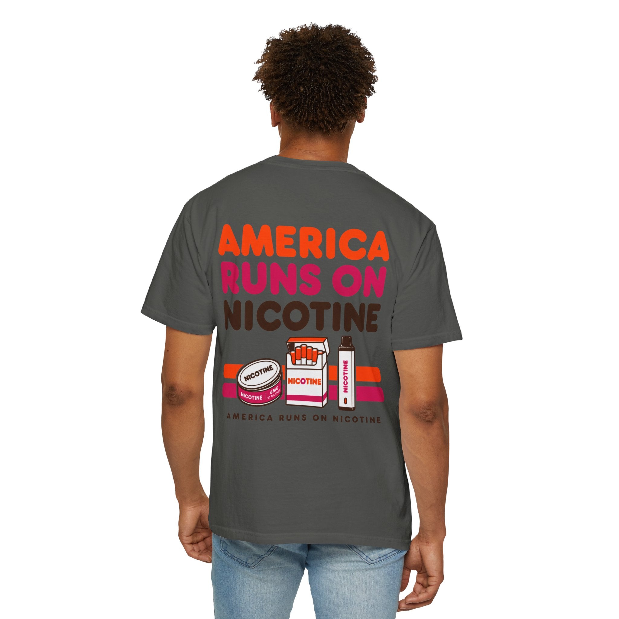 America Runs On Nicotine T-Shirt — Funny Nicotine Meme Tee