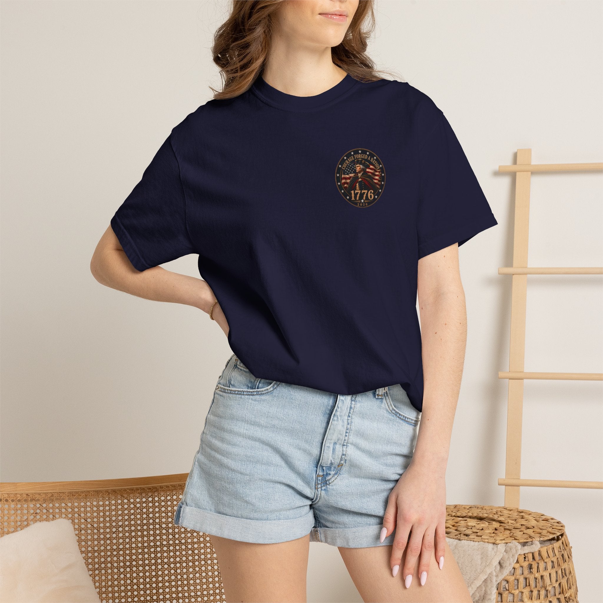 Courage Forged a Nation T-Shirt — 1776•2026 Patriotic George Washington Crossing the Delaware