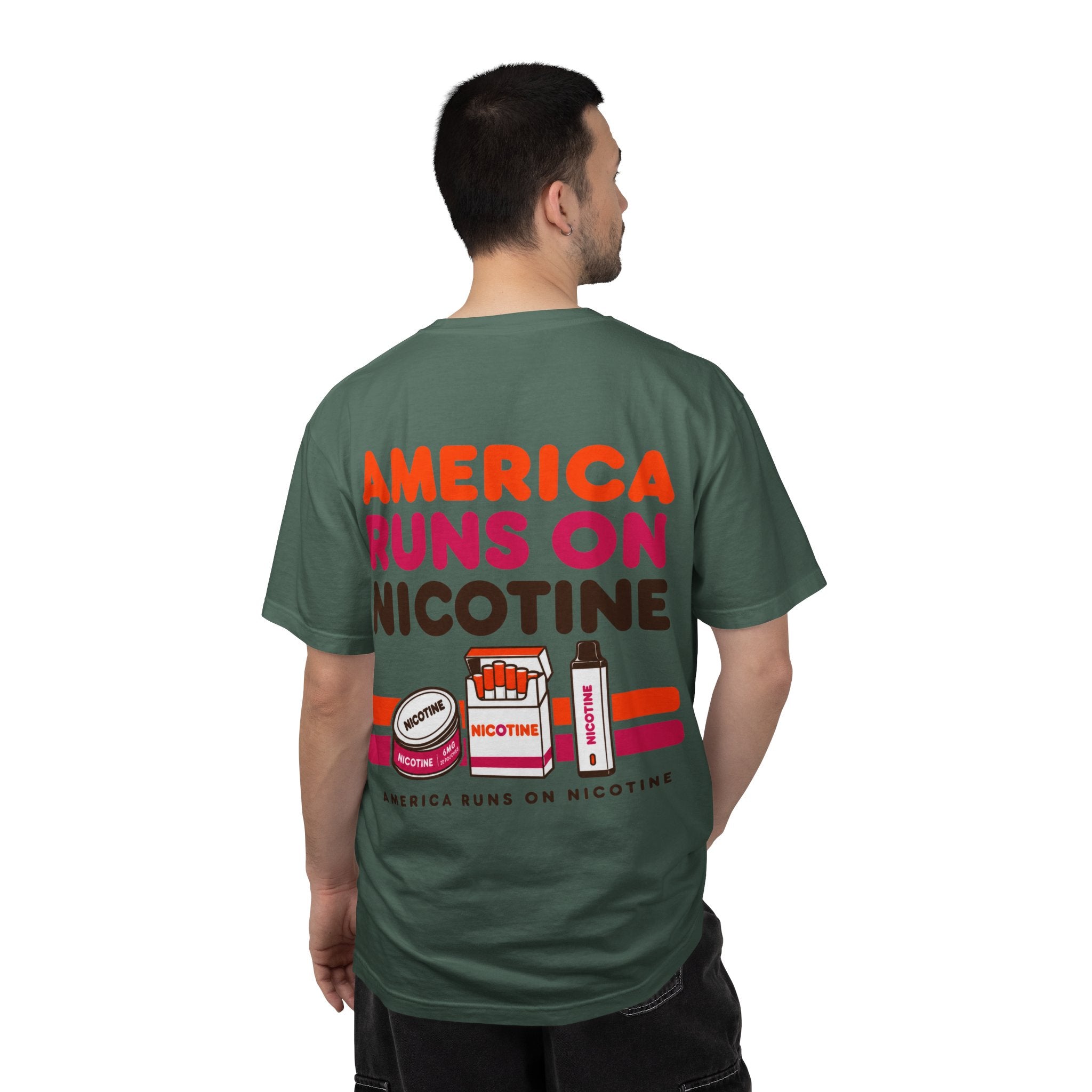 America Runs On Nicotine T-Shirt — Funny Nicotine Meme Tee