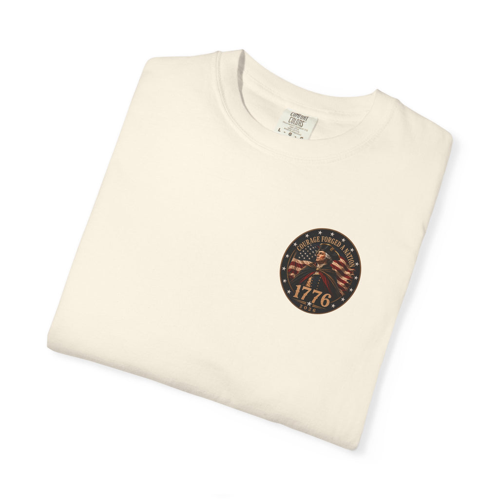Courage Forged a Nation T-Shirt — 1776•2026 Patriotic George Washington Crossing the Delaware