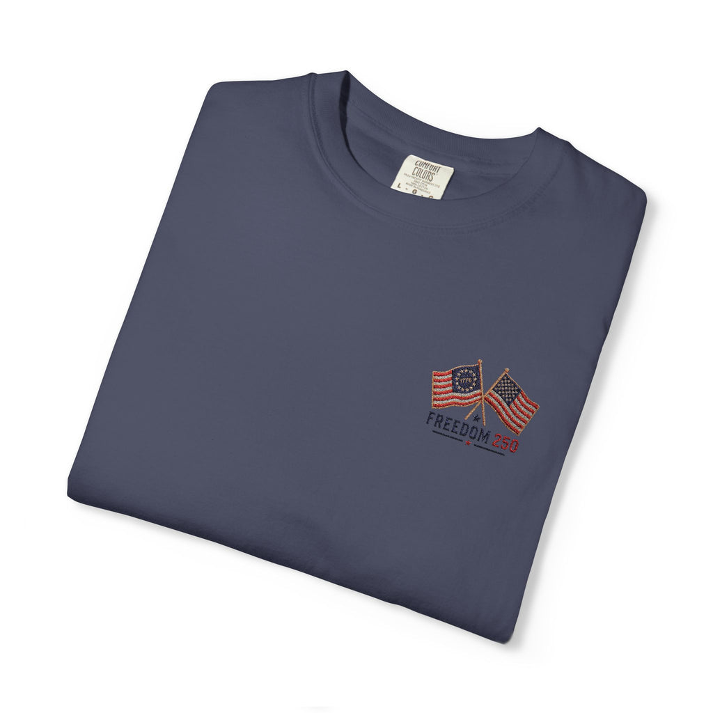 Freedom 250 Embroidered Flag Tee | King Thread Co.