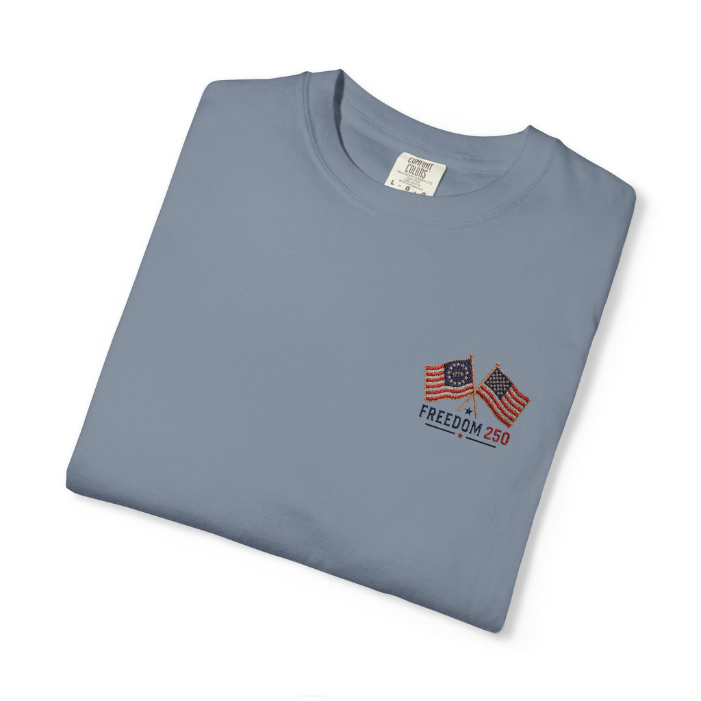 Freedom 250 Embroidered Flag Tee | King Thread Co.