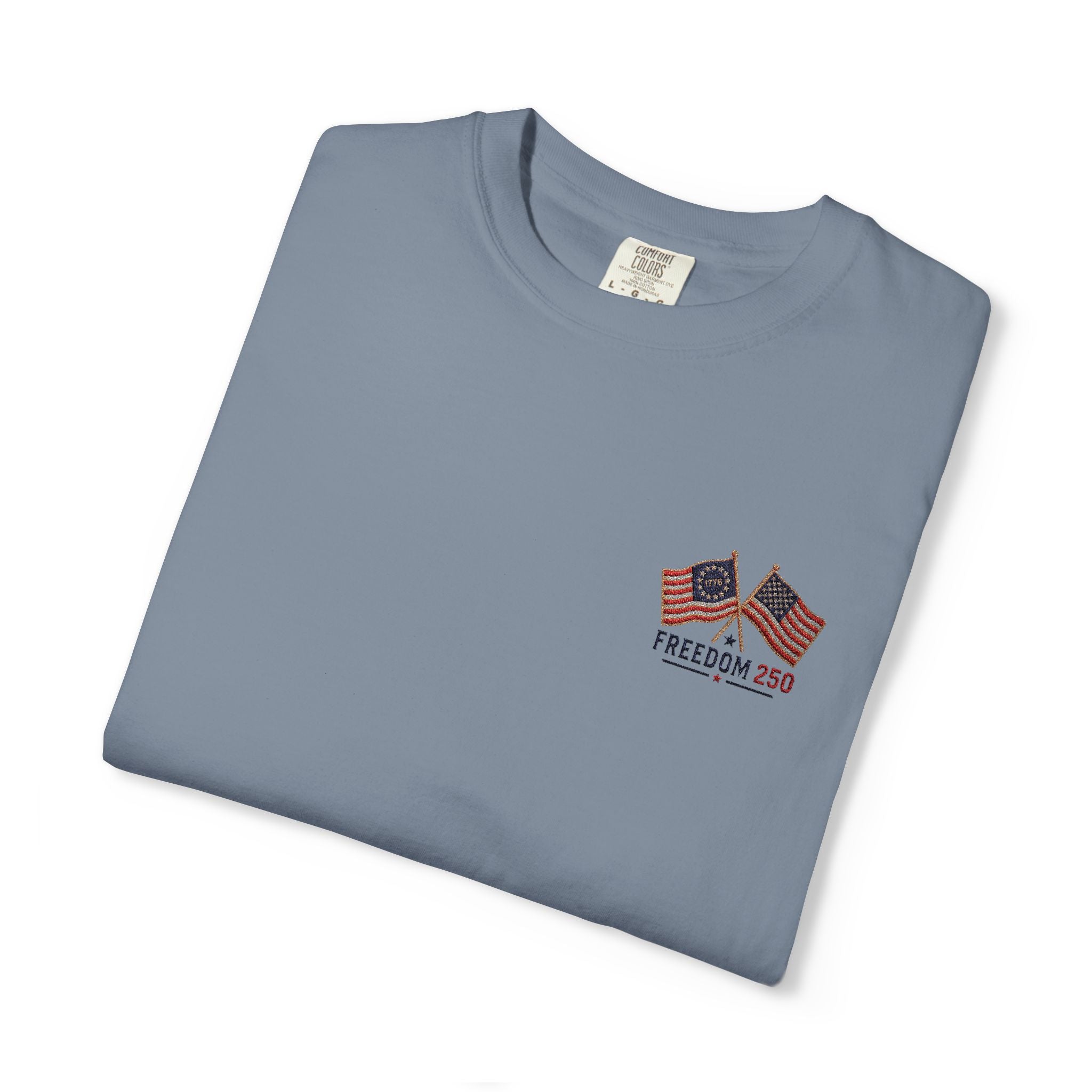 Freedom 250 Embroidered Flag Tee | King Thread Co.