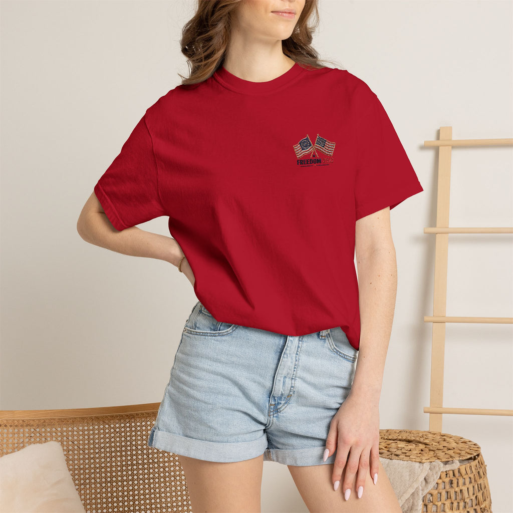 Freedom 250 Embroidered Flag Tee | King Thread Co.