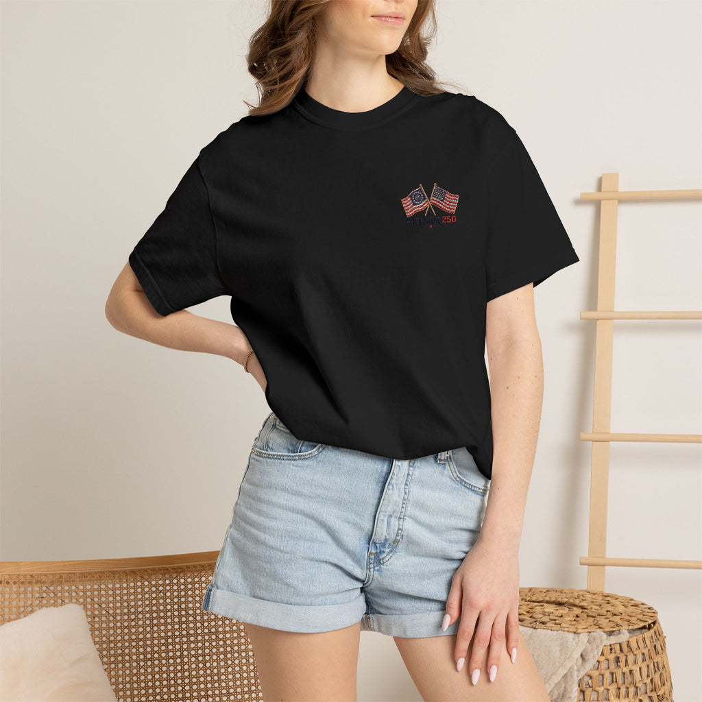 Freedom 250 Embroidered Flag Tee | King Thread Co.