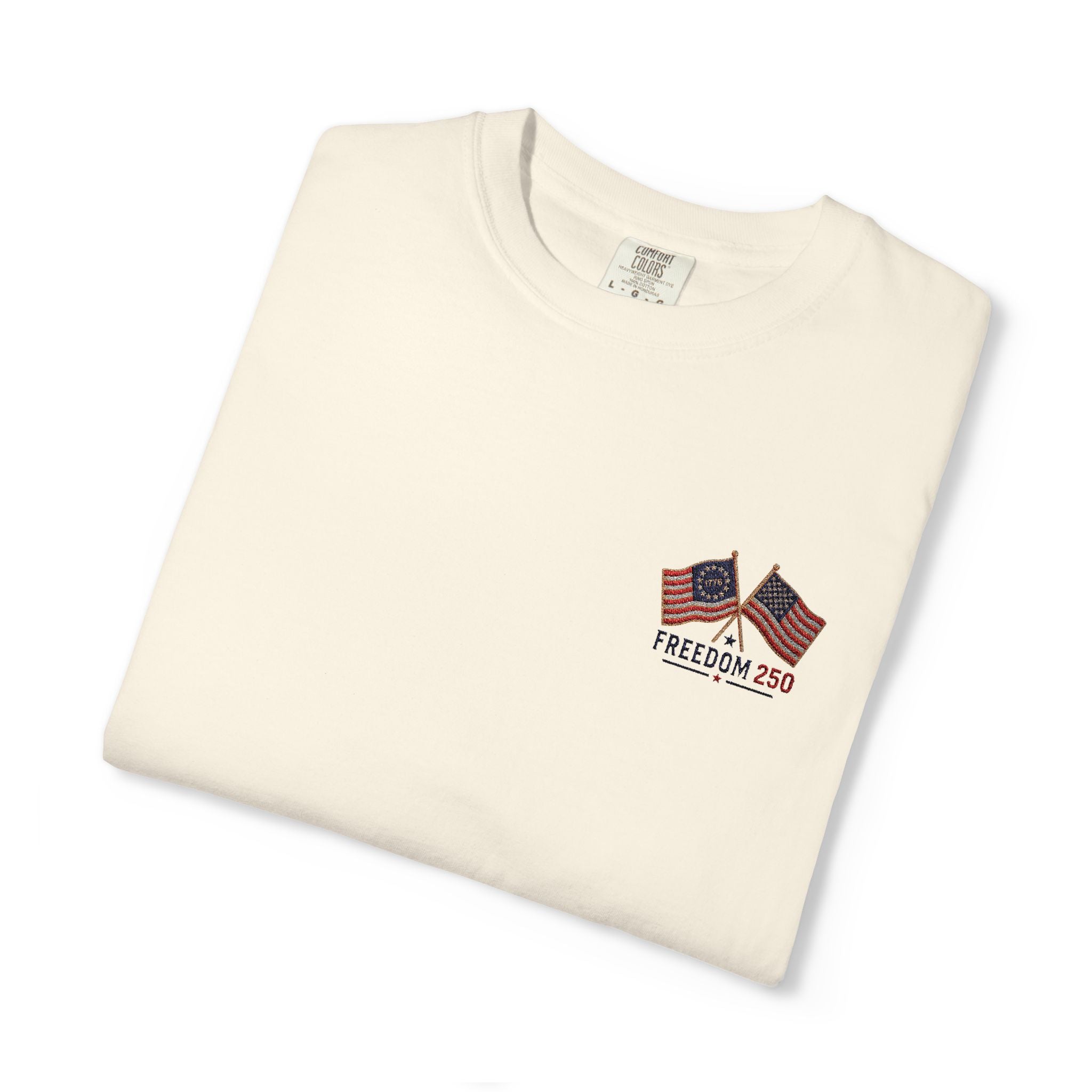 Freedom 250 Embroidered Flag Tee | King Thread Co.