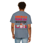 America Runs On Nicotine T-Shirt — Funny Nicotine Meme Tee