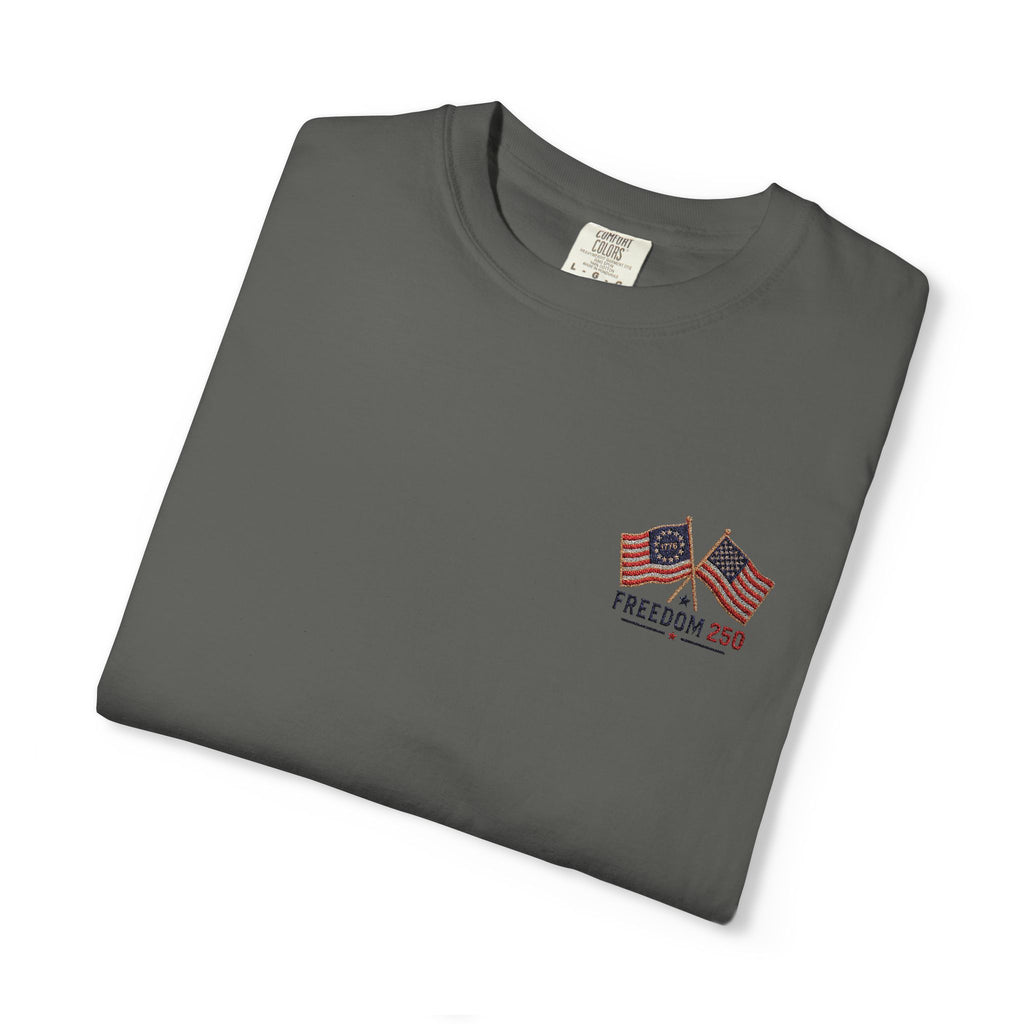 Freedom 250 Embroidered Flag Tee | King Thread Co.