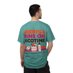 America Runs On Nicotine T-Shirt — Funny Nicotine Meme Tee
