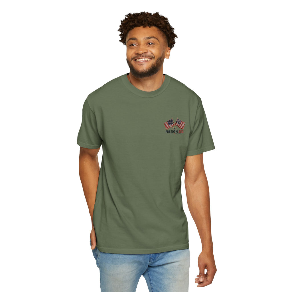Freedom 250 Embroidered Flag Tee | King Thread Co.