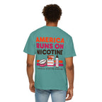 America Runs On Nicotine T-Shirt — Funny Nicotine Meme Tee