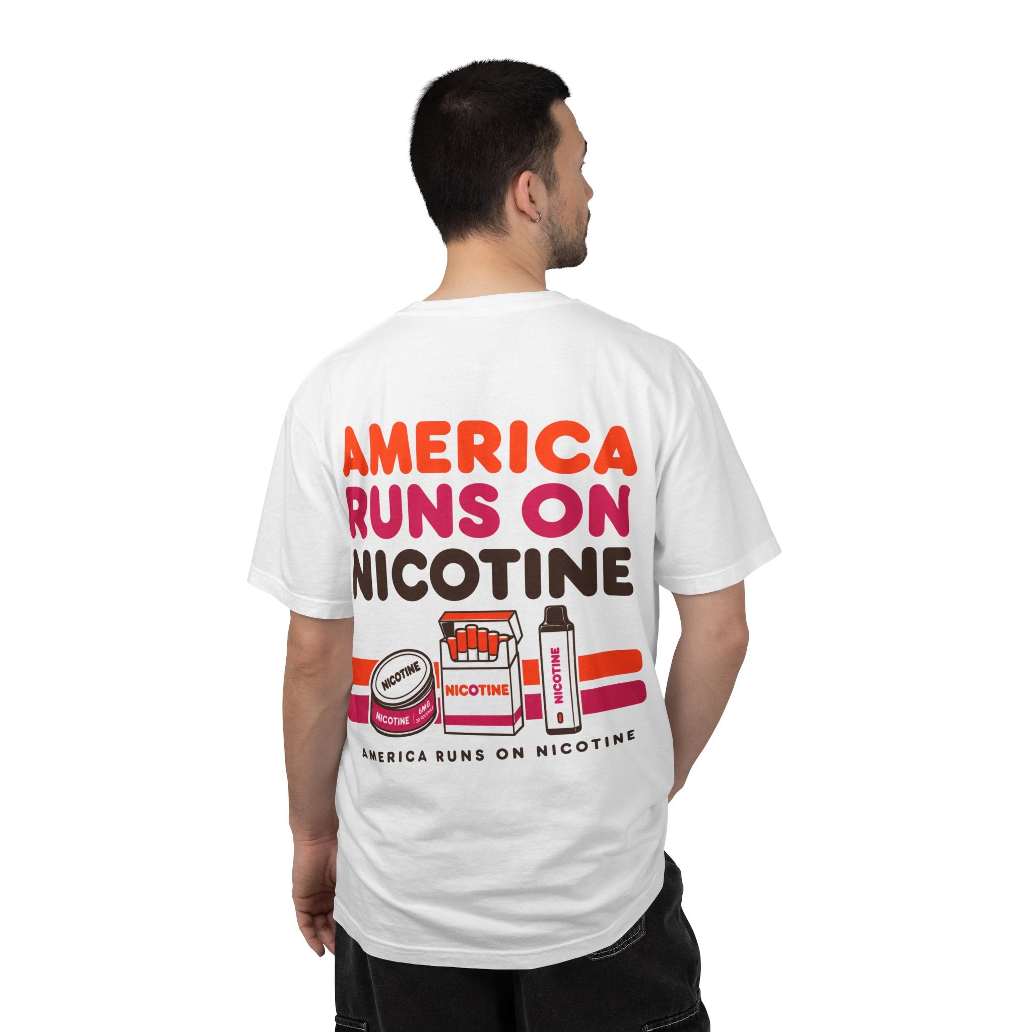 America Runs On Nicotine T-Shirt — Funny Nicotine Meme Tee