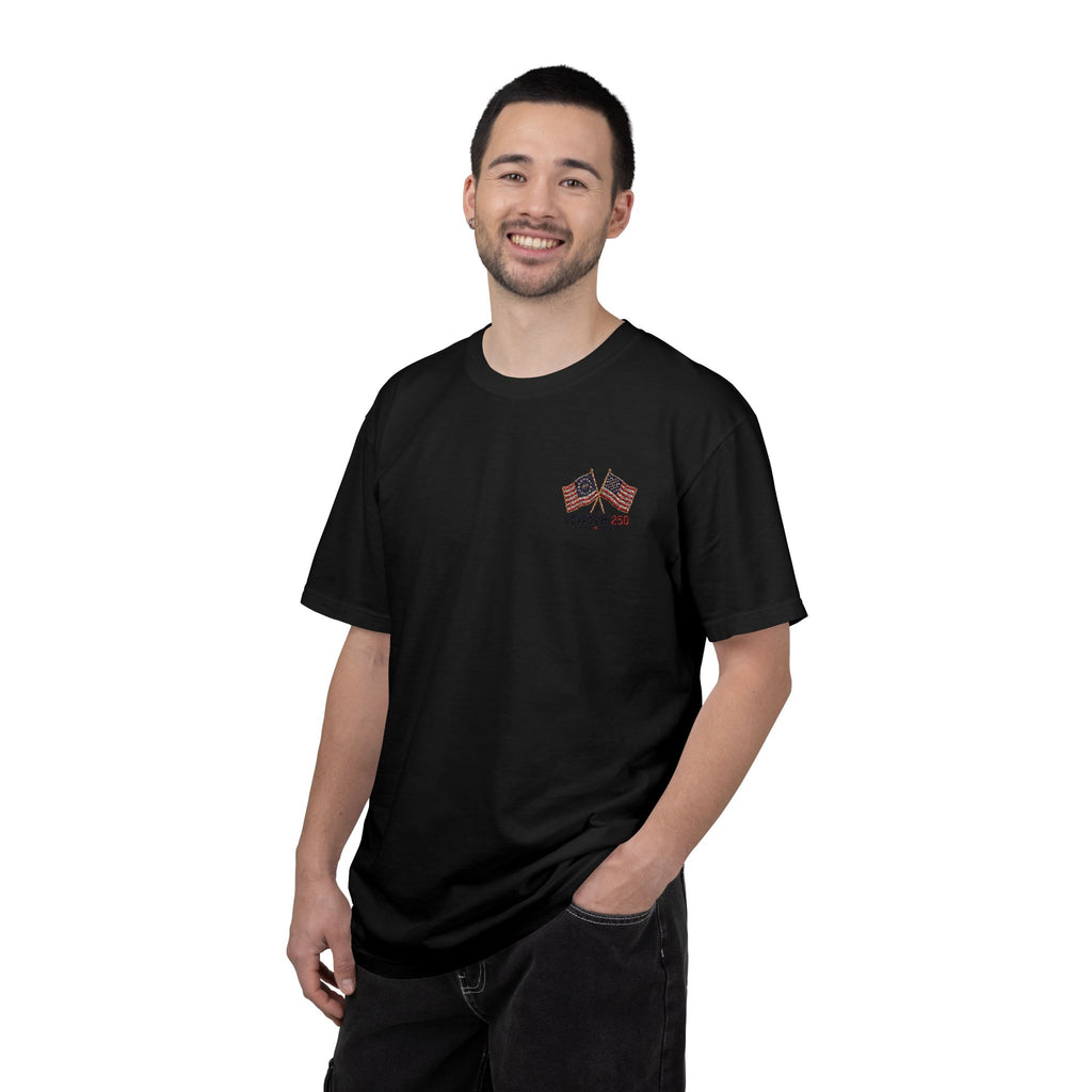Freedom 250 Embroidered Flag Tee | King Thread Co.