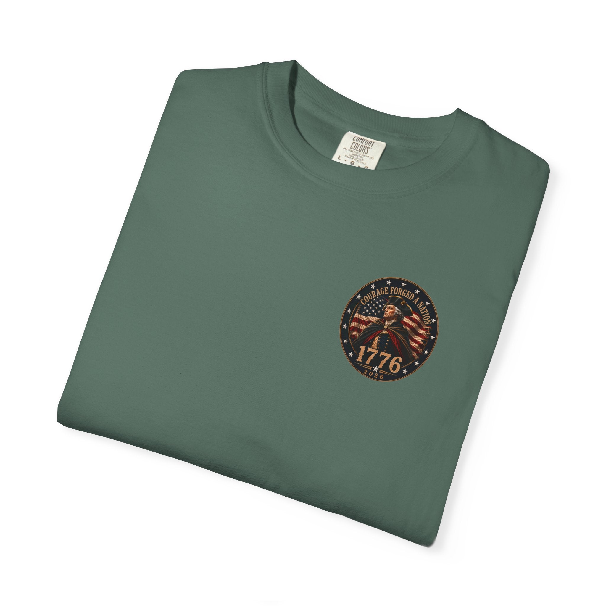 Courage Forged a Nation T-Shirt — 1776•2026 Patriotic George Washington Crossing the Delaware