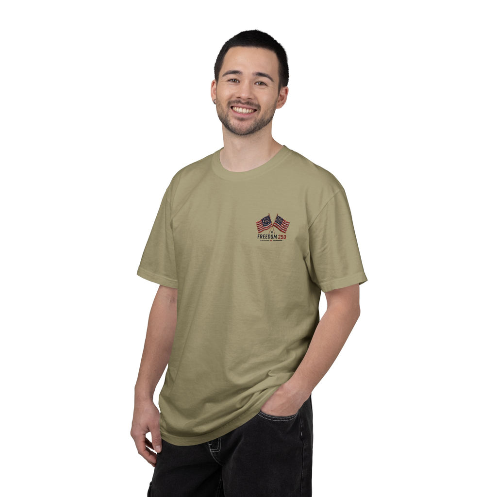 Freedom 250 Embroidered Flag Tee | King Thread Co.