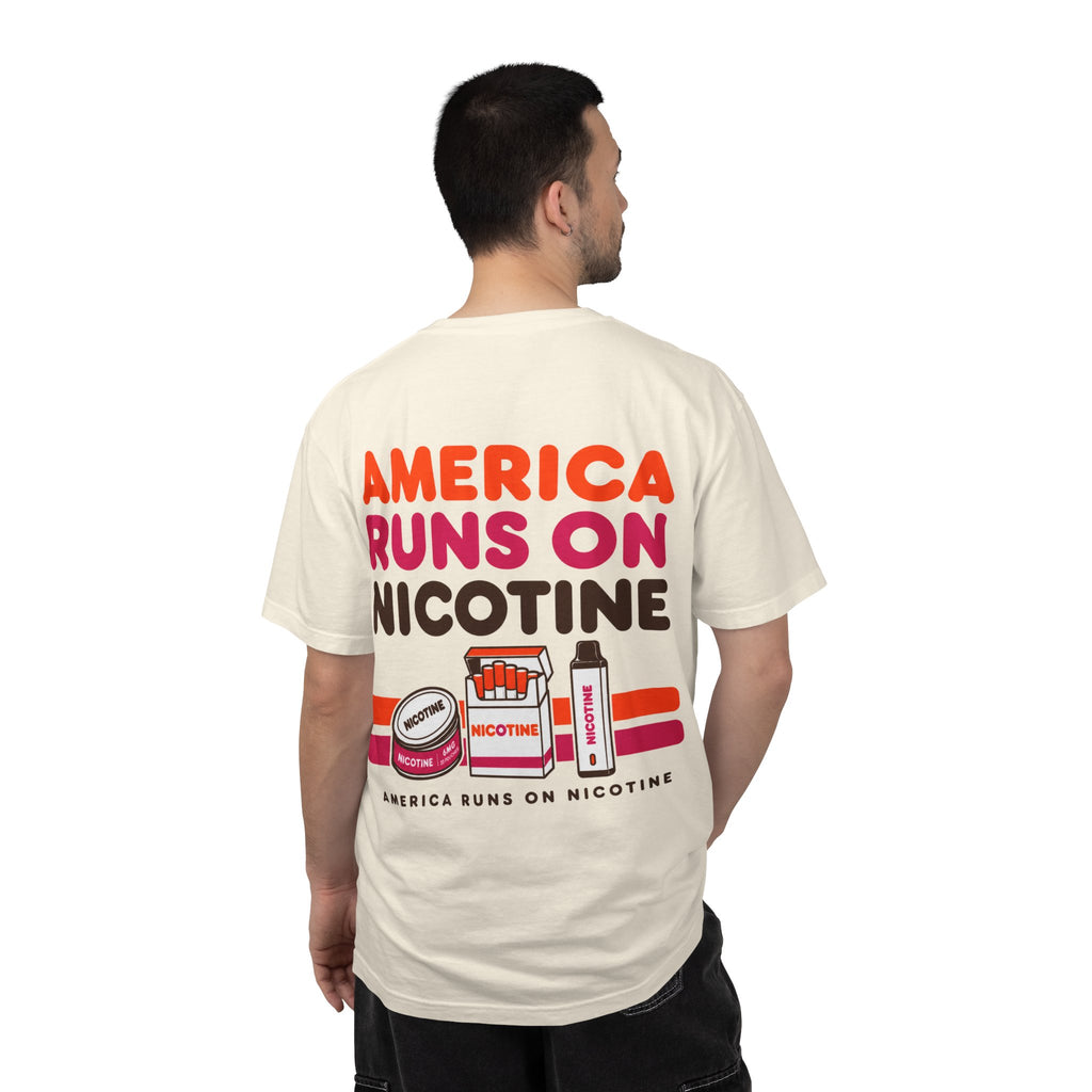 America Runs On Nicotine T-Shirt — Funny Nicotine Meme Tee