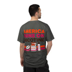America Runs On Nicotine T-Shirt — Funny Nicotine Meme Tee