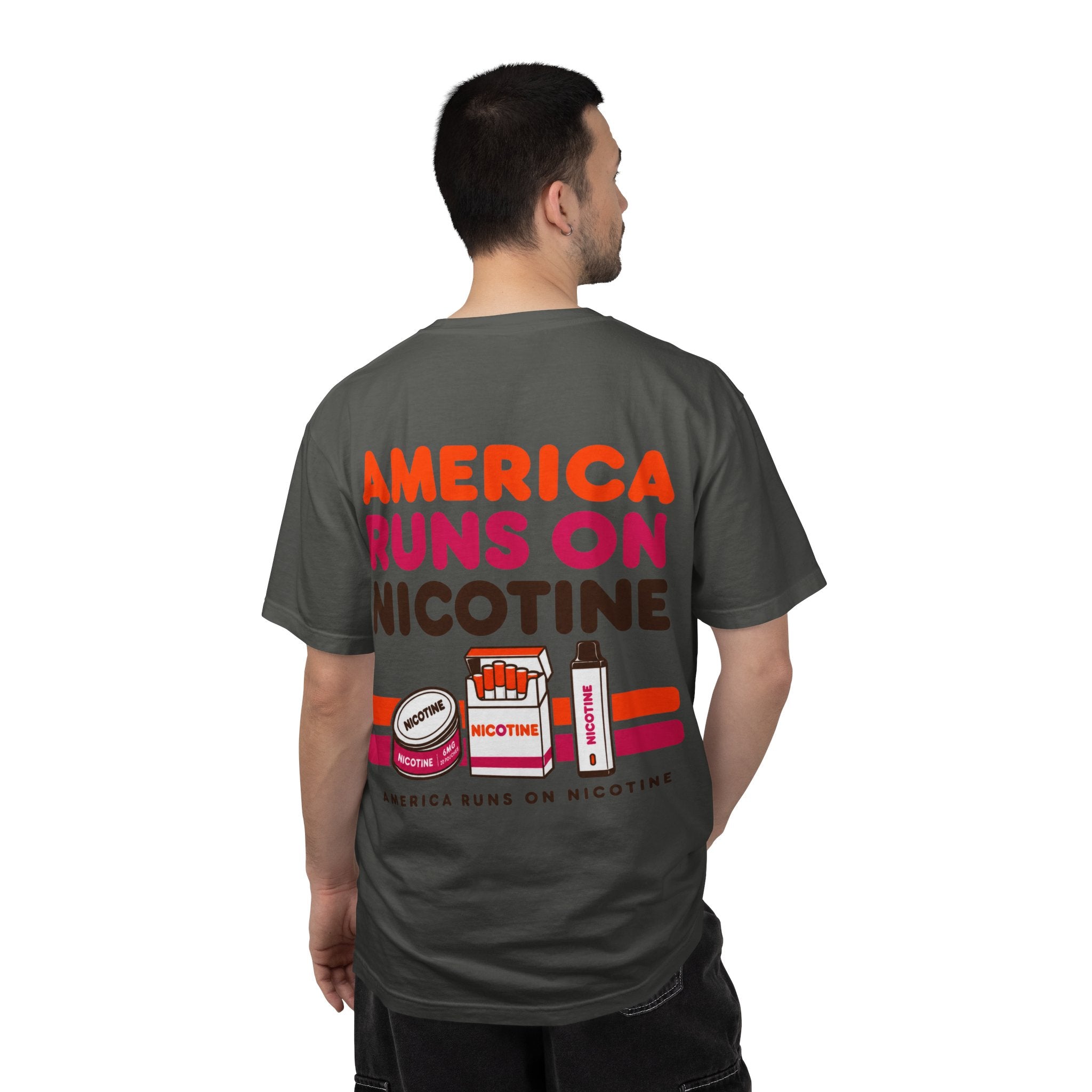 America Runs On Nicotine T-Shirt — Funny Nicotine Meme Tee