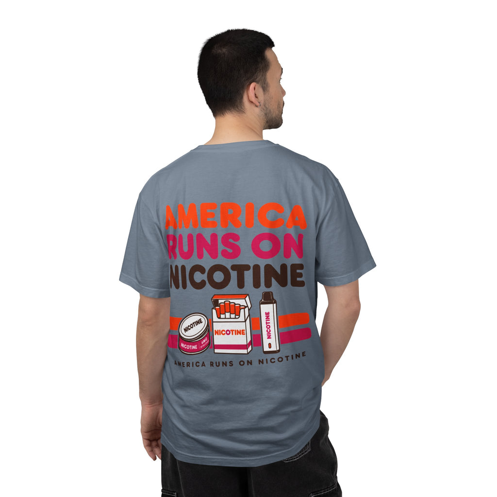 America Runs On Nicotine T-Shirt — Funny Nicotine Meme Tee