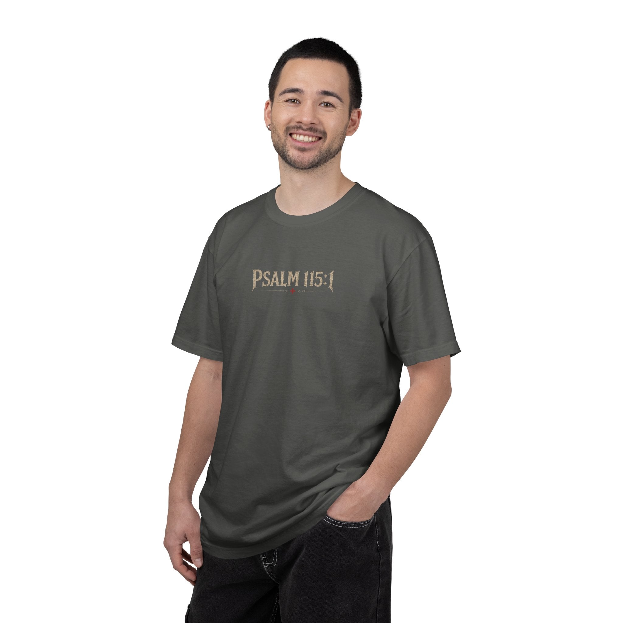 Christian Crusader T-Shirt — "Deus Vult" Psalm 115:1 Graphic Tee