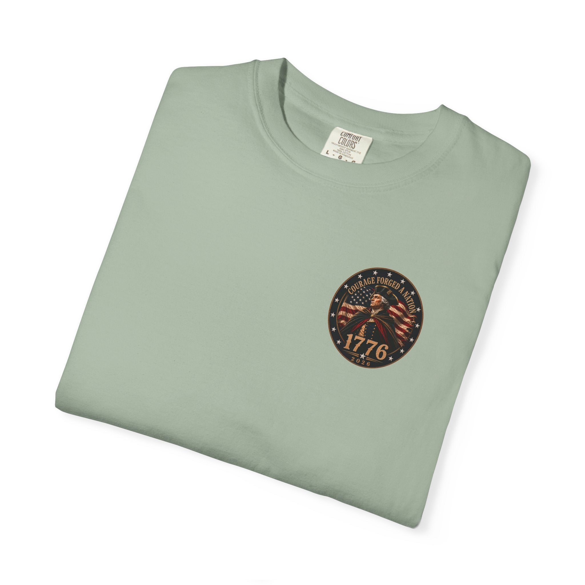 Courage Forged a Nation T-Shirt — 1776•2026 Patriotic George Washington Crossing the Delaware
